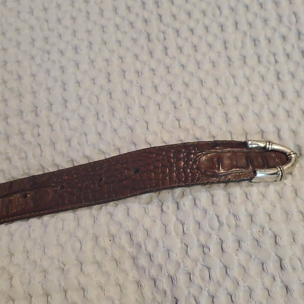 Brighton Vintage Panda bamboo Buckle Leather Belt Size M - Picture 3 of 4